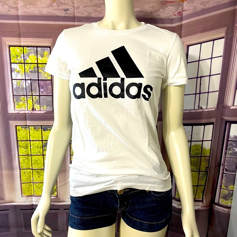 NWT Adidas Women Basic Bos tee White T-shirt XS - Picture 9 of 9